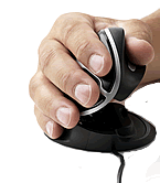 Die Oyster Maus erm&ouml;glicht eine ergonomische Handstellung da die Handauflagefl&auml;che nicht parallel zum Tisch liegt, sondern in verschiedenen Stufen geneigt eingestellt werden kann.