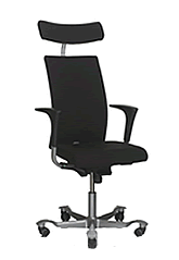 Der B&uuml;rostuhl Hag H04 in der Modellvariante 4600. Dieses Modell hat eine besonders hohe R&uuml;ckenlehne. Die Abbildung zeigt die Ausf&uuml;hrung mit Kopfst&uuml;tze.