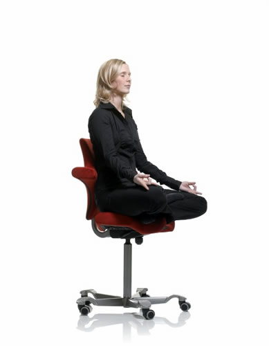 Auf den Sattelst�hlen HAG Capsico k�nnen unz�hlige unterschiedliche Sitzpositionen eingenommen werden.