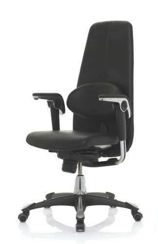 Der ergonomische Chefsessel HAG H09 Classic Modell 9120 mit mittelhoher R�ckenlehne, mehrfach verstellbaren Armlehnen und verschiebbarem Lendenkissen.