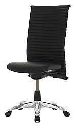 Der Konferenzstuhl HAG H09 Meeting Exellence, Modell 9372. Sitz und Vorderseite der R&uuml;ckenlehne sind mit schwarzem Leder bezogen.