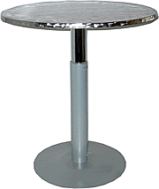Leitnertable, h&ouml;henverstellbarer Tisch, Platte in Edelstahl