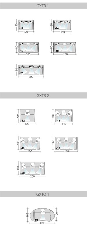 Leuwico GO&sup2; Xmove Schreibtische Tischplattenformen 1