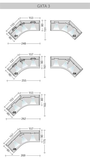 Leuwico GO&sup2; Xmove Schreibtische Tischplattenformen 2