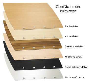 Stehpult Drive von Officeplus: Pultplatten.<br>Bitte beachten Sie, dass es durch die Bildschirmdarstellung zu Farbabweichungen kommen kann.