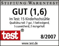 Stokke Tripp Trapp: Testsieger bei Stiftung Warentest (Ausgabe 8/2007, Bewertung: Gut)