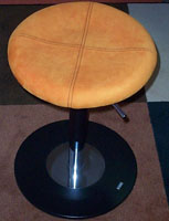 Stehhilfe / beweglicher Hocker Mikrofaser orange Lifth&ouml;he 2-> 50 - 70cm &Oslash; 40cm